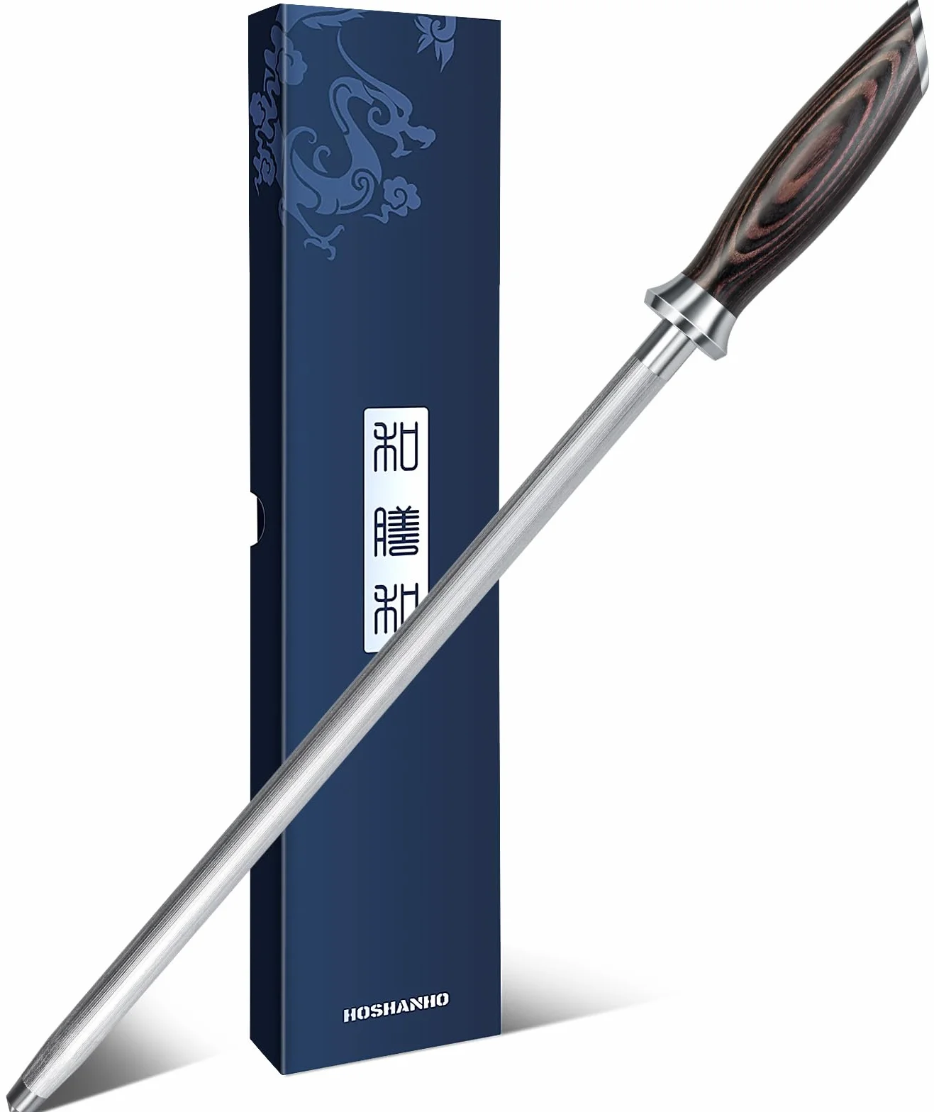 HOSHANHO Acciaino Professionale 30 cm Acciaio Giapponese Alto Tenore di Carbonio Impugnatura Ergonomica Pakkawood