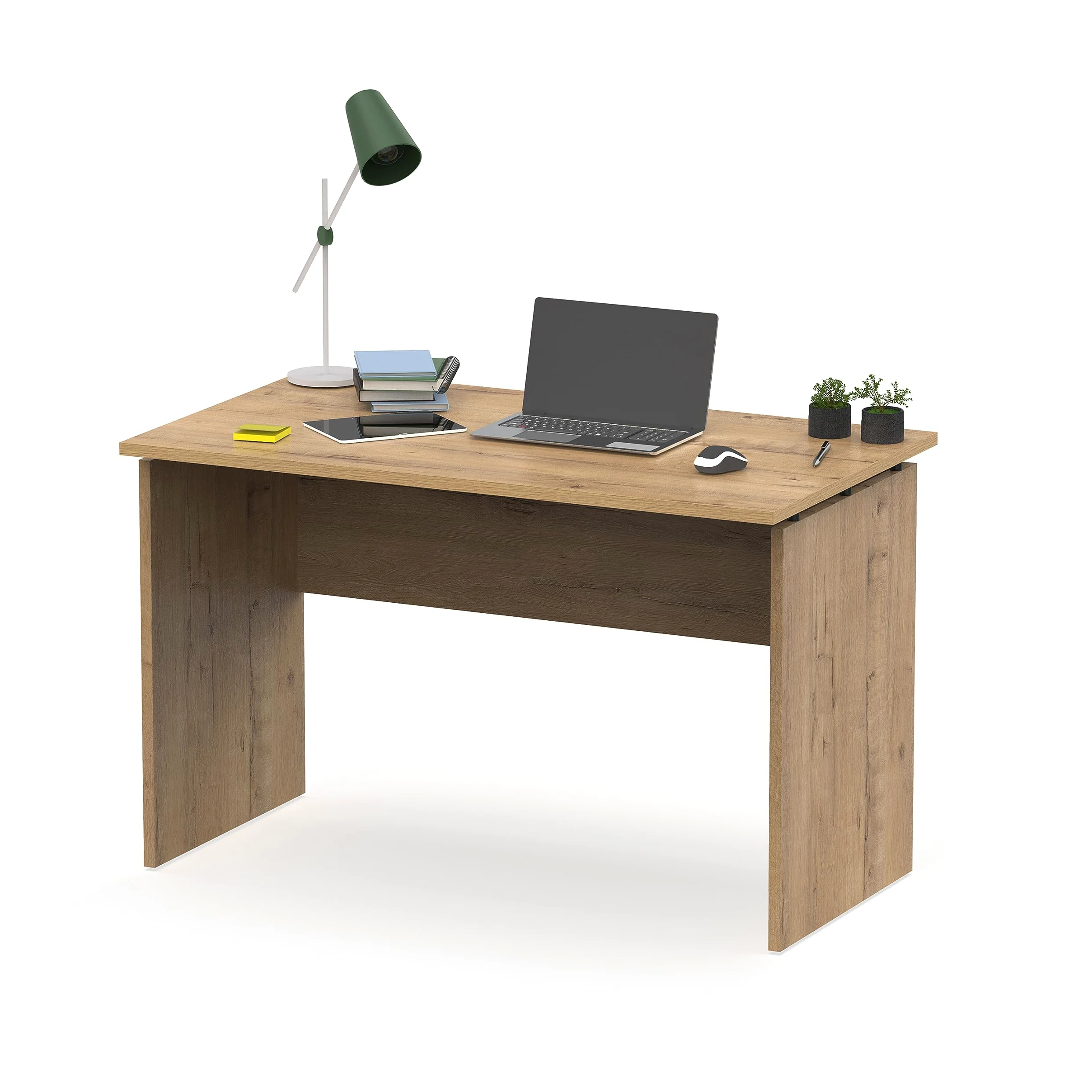 Muebles Pitarch | Tavolo da ufficio, scrivania, tavolo per computer o da studio, rovere Gold, 76x120x68cm (altezza x larghezza x profondità) moderno, modello Teide