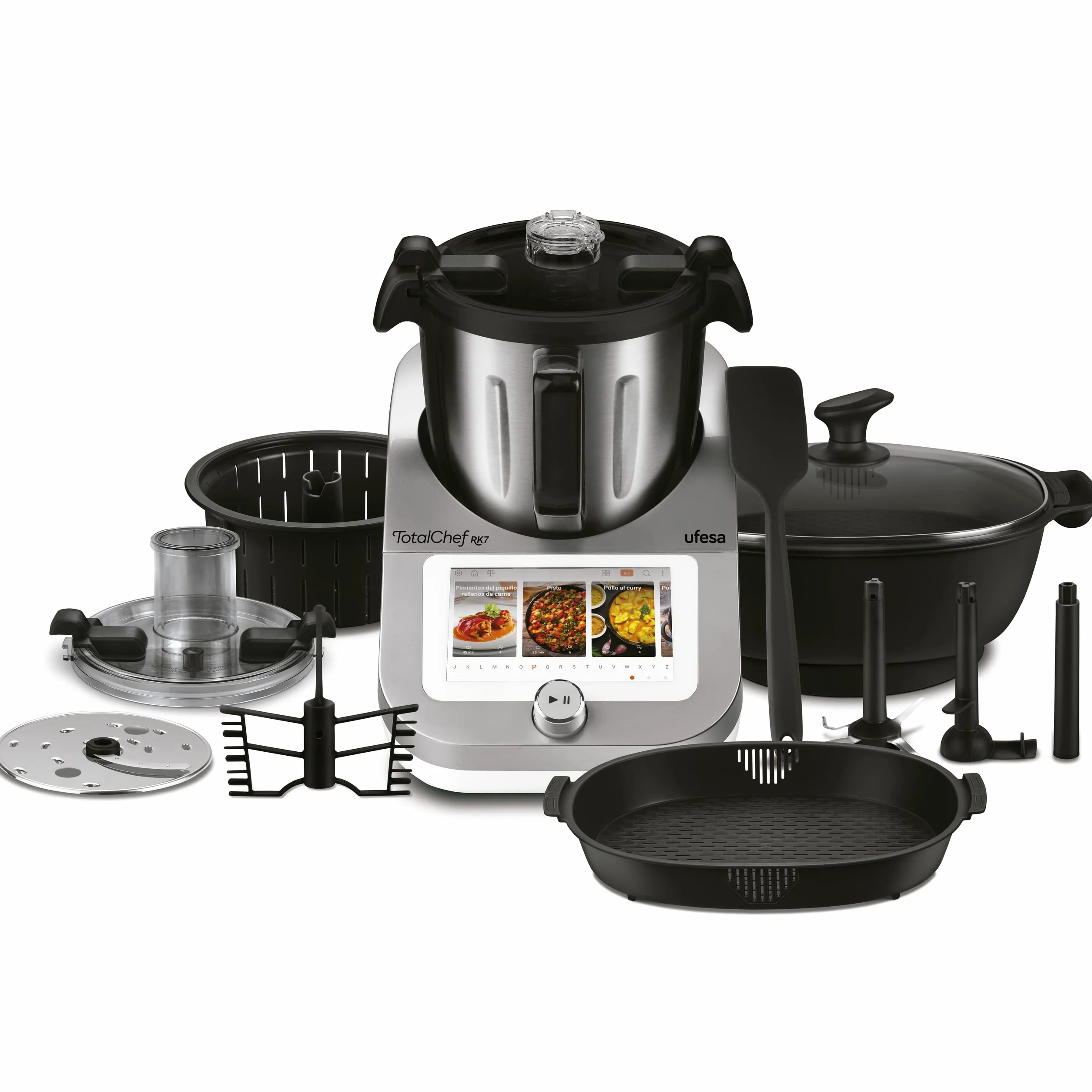 Ufesa TotalChef RK7 Robot da Cucina Intelligente Multifunzione, WIFI, Controllo Via App, 30 Funzioni, 4.5 L, Touch Screen da 7 pollici, Bilancia Integrata, Ricettario Interattivo
