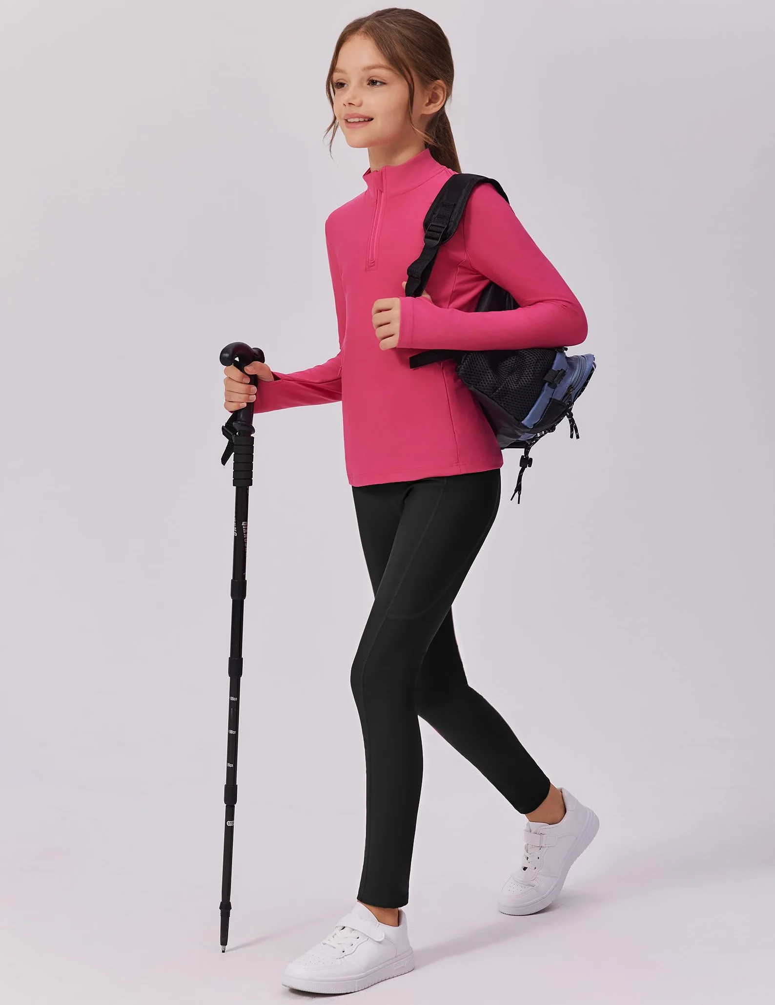 Arshiner Leggings per Bambine Sportivi in ​​Pile Sottile Vita Alta Traspiranti Pantaloni Lunghi da Jogging Pantaloni da Palestra Leggings Termici Invernali 5-14 Anni