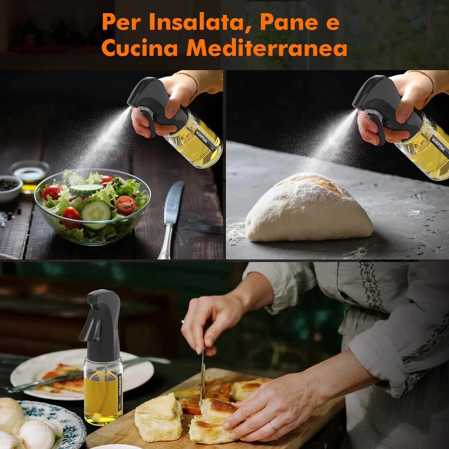 GRIFEMA Oliera a Getto Controllato 200 ml Vetro Antigoccia GE2003B