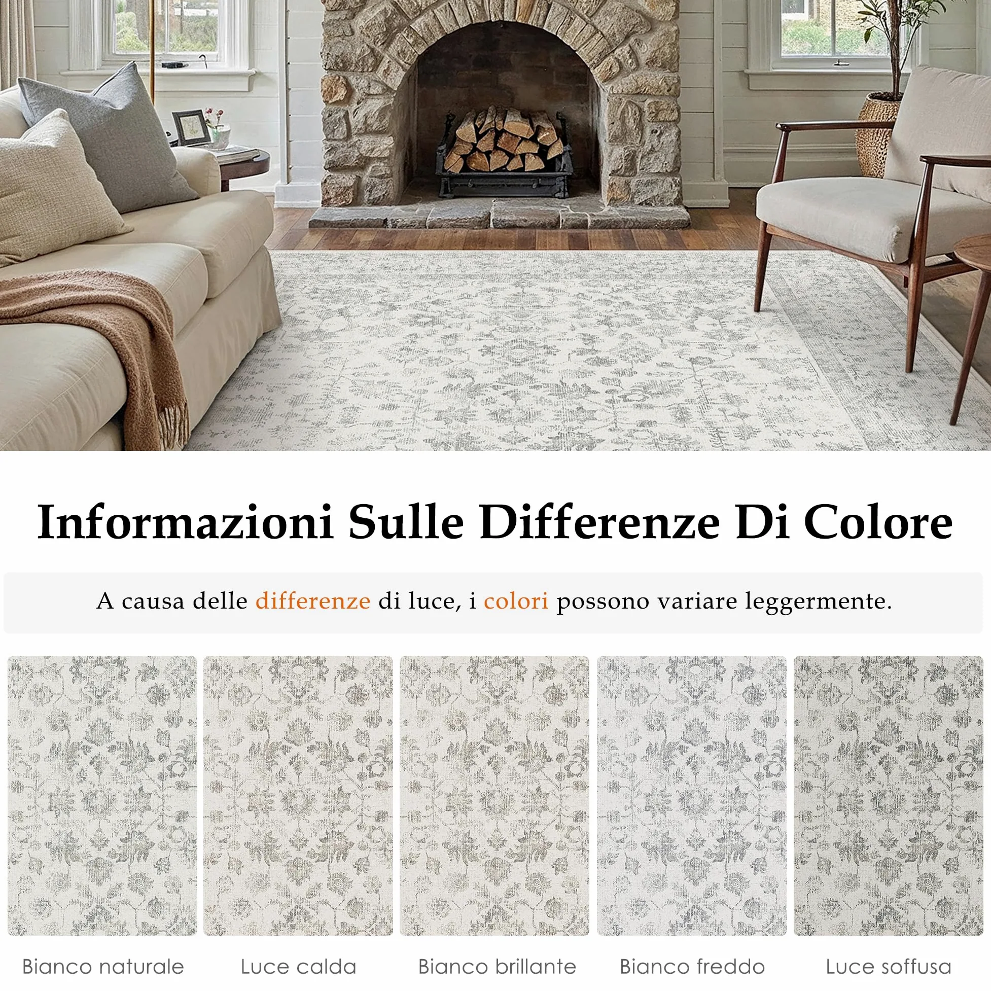 PureCozy Tappeto Salotto Grigio 200x300cm Tappeto Camera da Letto Lavabile Antiscivolo Grande Tappeti Sala Cameretta Soggiorno Ufficio Carpet Pelo Corto Morbido Rug