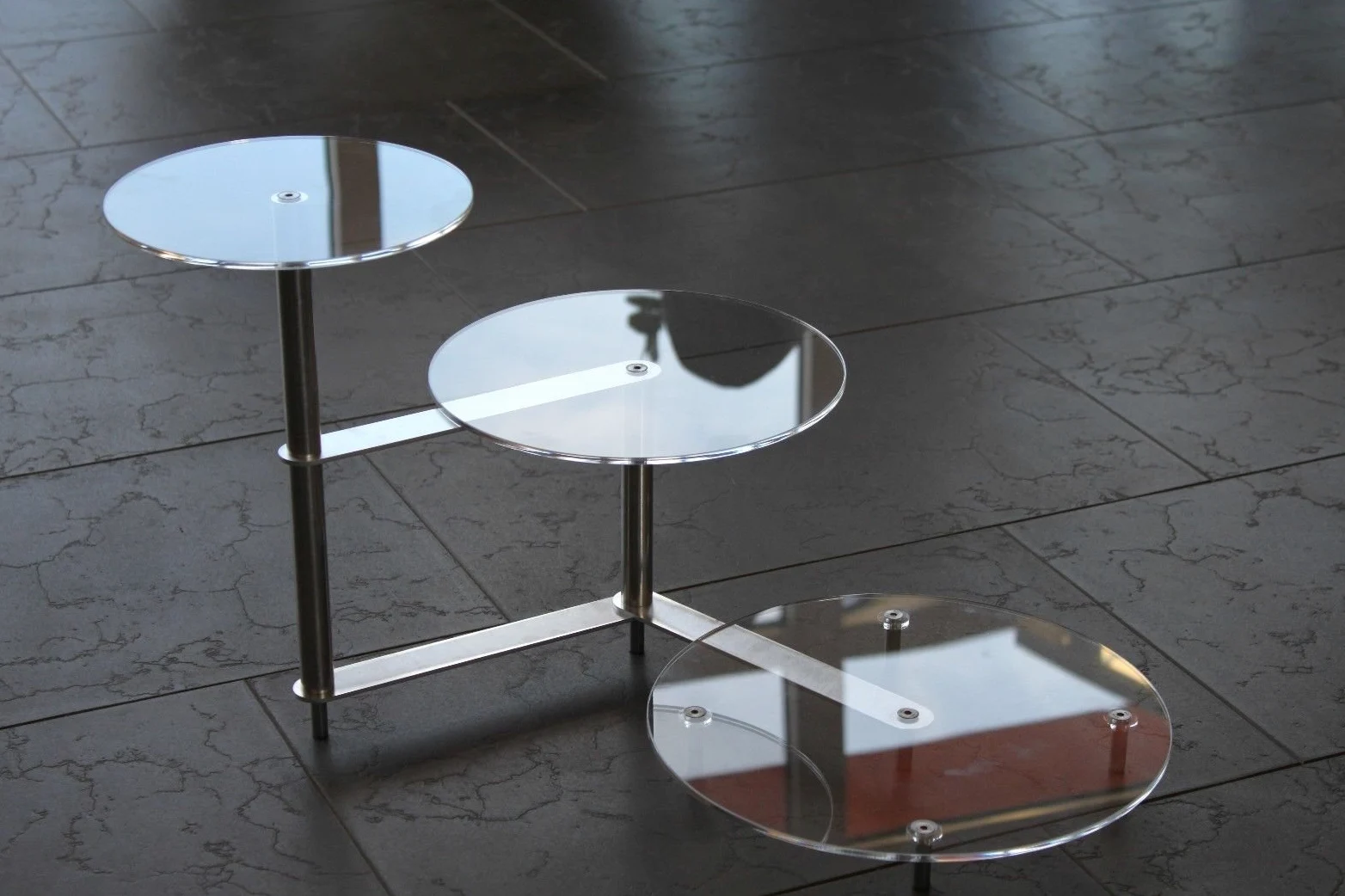 Alzata per torta rotonda, in acrilico, 3 ripiani, in plexiglass acrilico, Ø 20, 26, 32 cm
