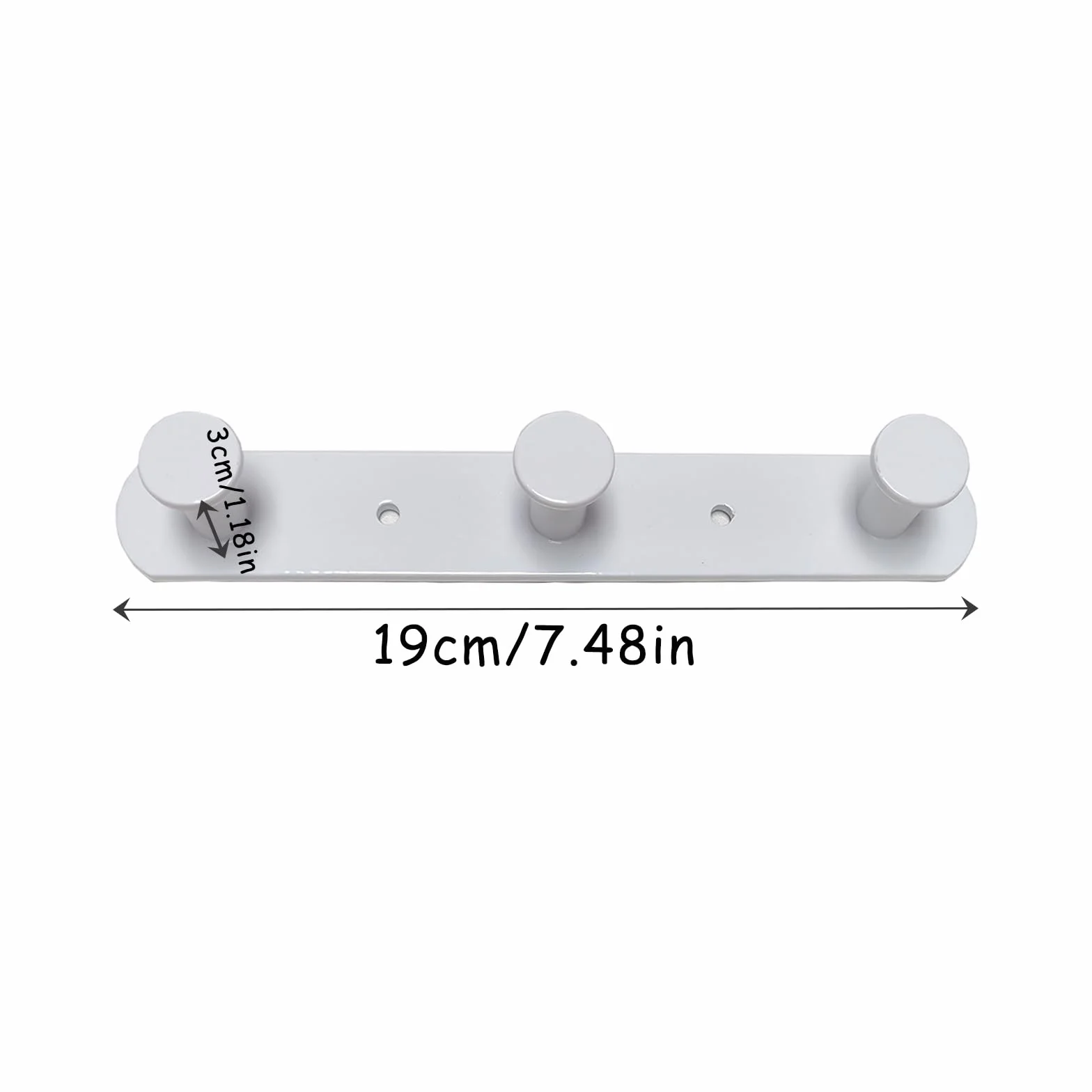 Appendiabiti Parete Bianco 3 Ganci Moderno Ingresso Bagno Camera Letto