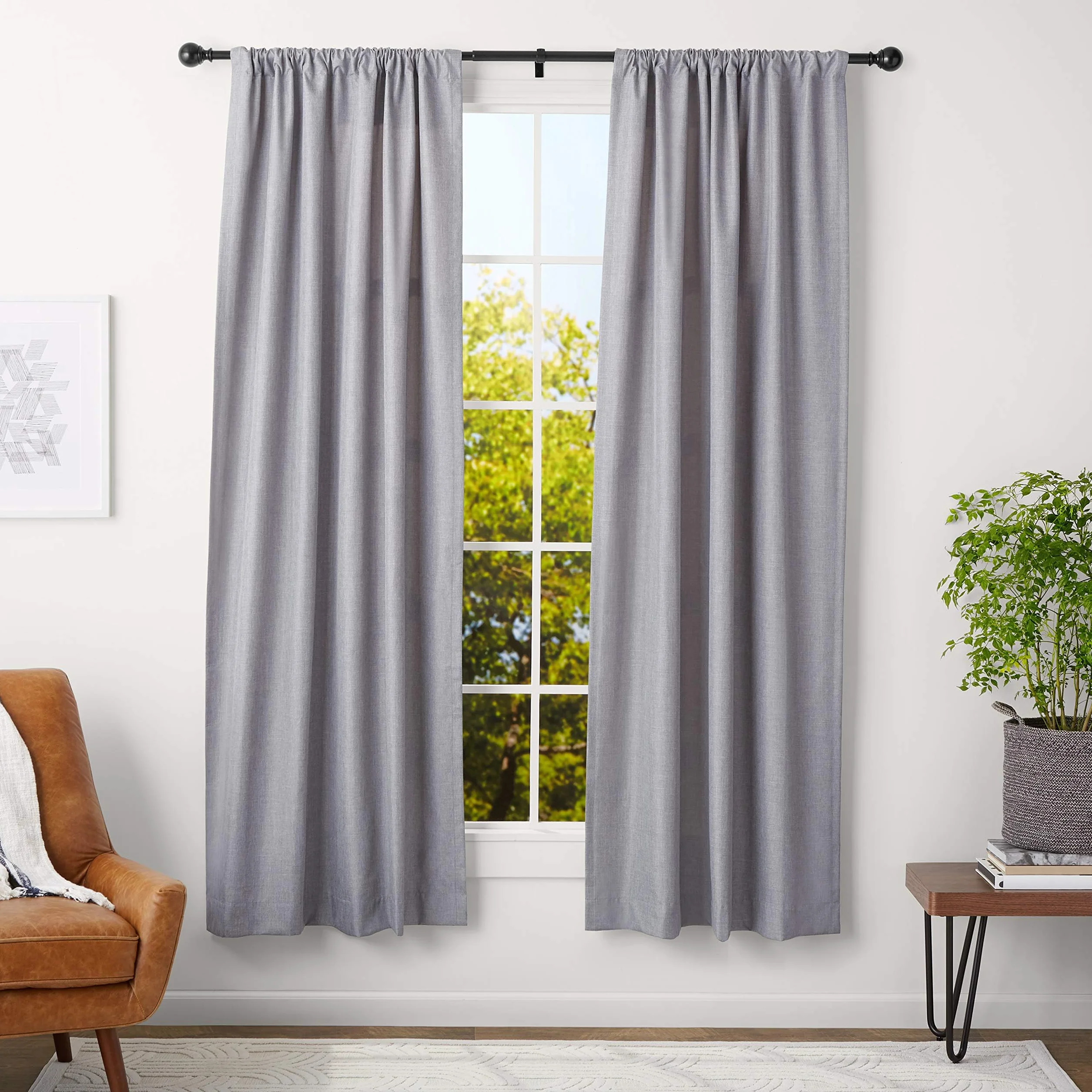 Amazon Basics Bastone per tenda estensibile diametro 19 mm da 91 a 183 cm nero