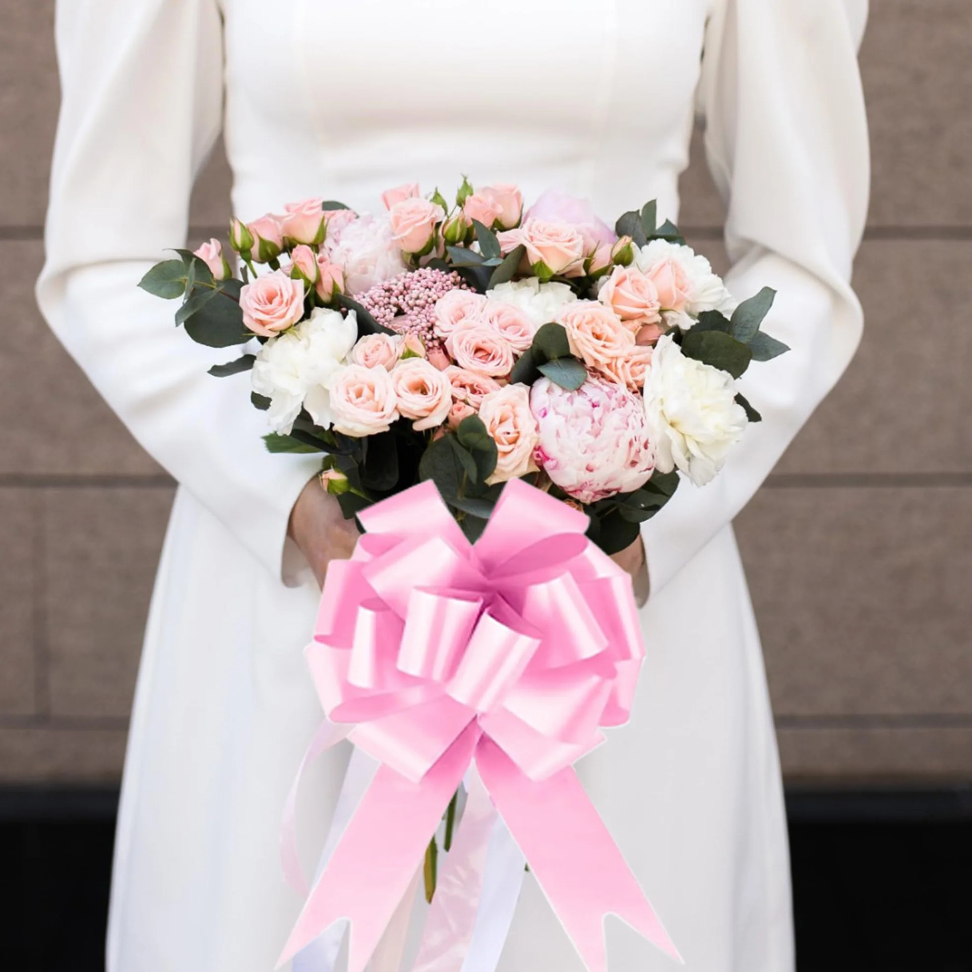 5CM Fiocchi Regalo Grandi,60 Pezzi Archi da Regalo Fiocchi,Matrimonio Coccarde Fiocco per Fiocchi Matrimonio per Mazzi di Cesti per Auto per Feste di Natale e Matrimoni Fioristi (Rosa)