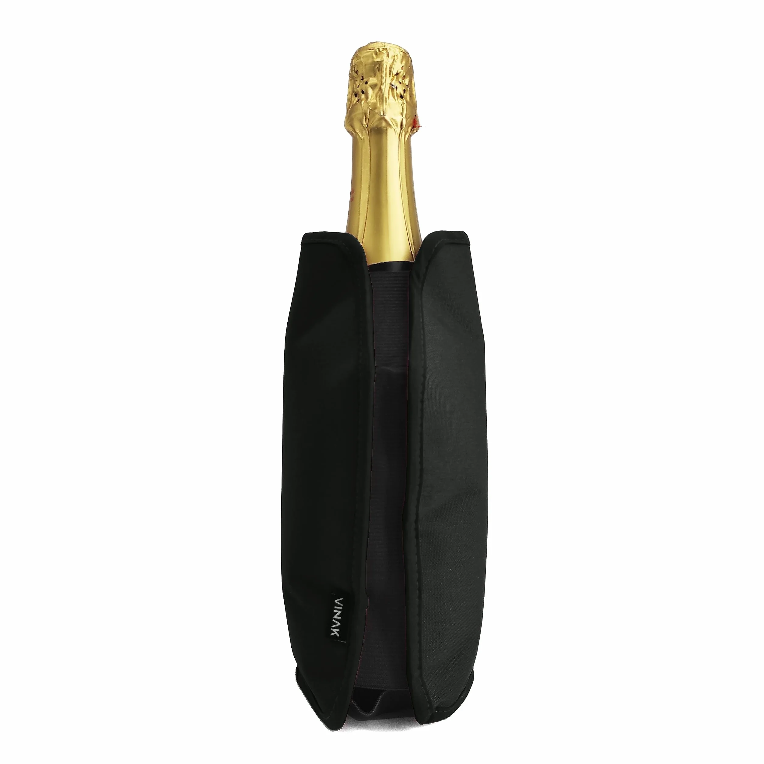 VINAK XPERT Manicotto Raffreddatore per Bottiglie di Vino 5 Strati Isolanti Nero