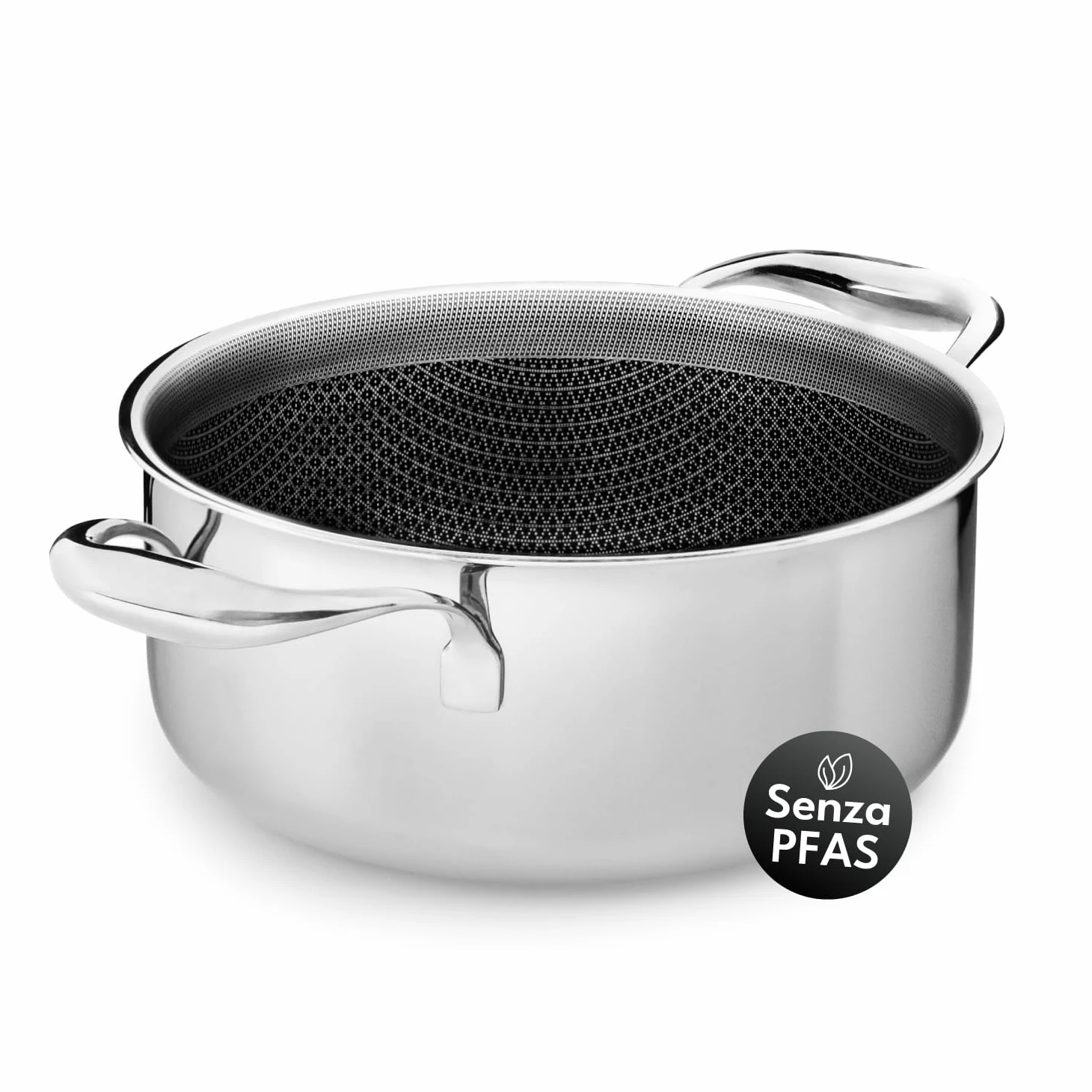 Onyx Cookware Casseruola 20 cm, 2,8 l | Rivestita a induzione | Per tutti i tipi di piano cottura | Superficie antiaderente antigraffio | Acciaio inox/alluminio a 3 strati | Senza PFAS