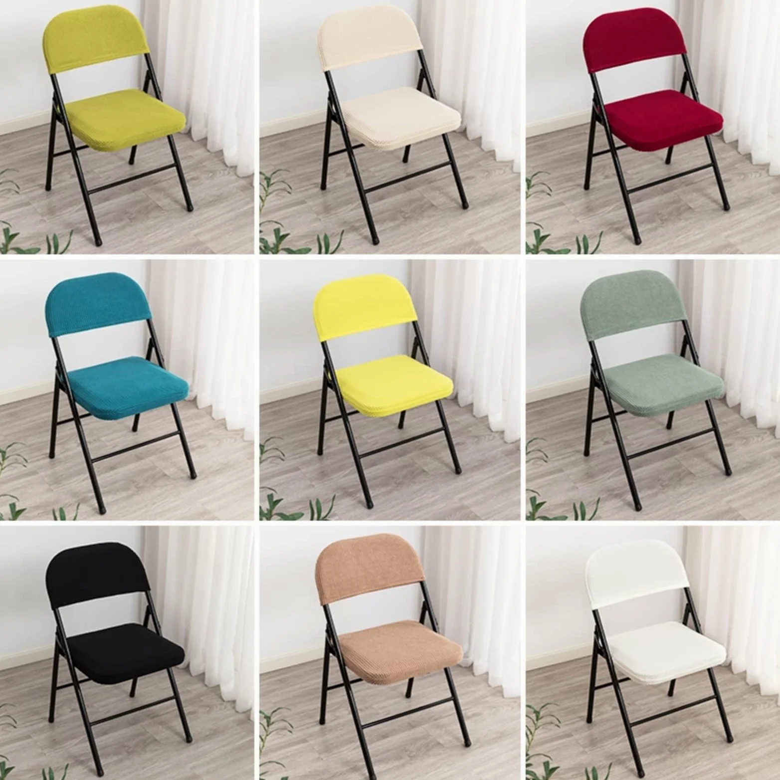 Set di 2 coprisedia elastici per sedie da ufficio, cucina e sala da pranzo, proteggono e decorano con un design elegante (144 pezzi)
