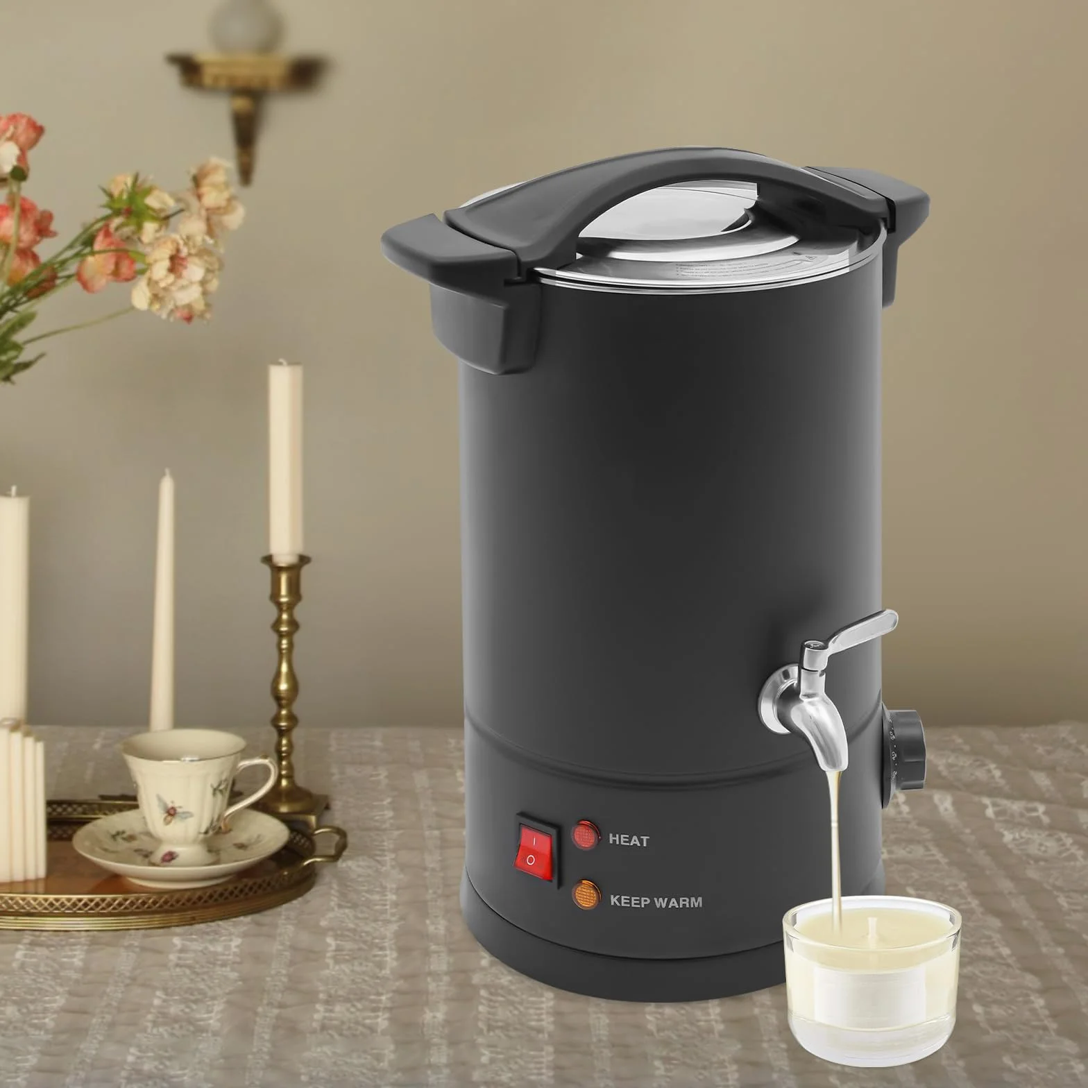 Pentola elettrica per fusione cera 8 litri 1800 W con controllo temperatura 30-110 °C