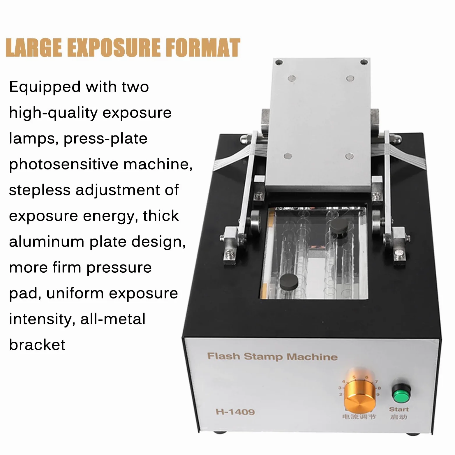 Macchina per Timbri Flash Manuale, Timbro Autoinchiostrante per La Produzione di Timbri, Dimensioni di Esposizione 140 * 90 Mm, Manopola di Energia Regolabile, per Timbri di Cartoni Animati