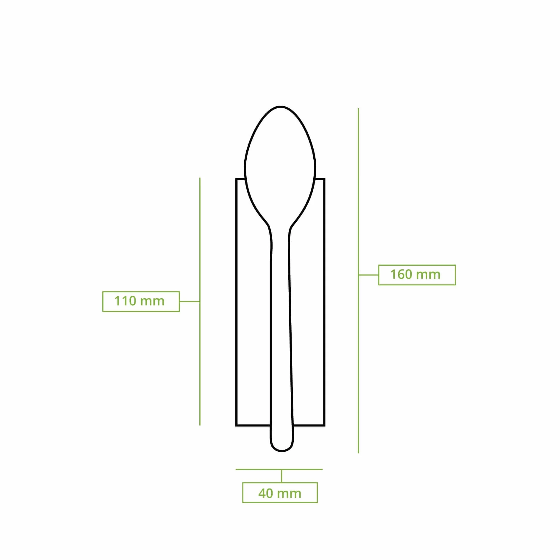 BIOZOYG Set posate legno 16 cm biodegradabile 500 Pezzi