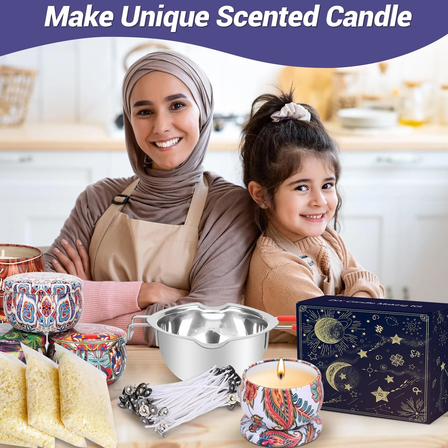IGUGI Set di candele fai da te 10 barattoli con accessori