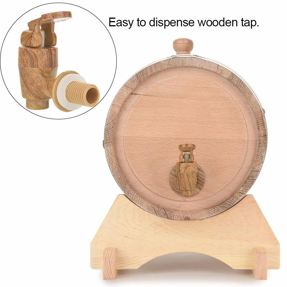 Ejoyous Botte di Legno di Rovere Personalizzata con Incisione del Nome, Idea Regalo di Compleanno, per Whisky o Vino, 5L
