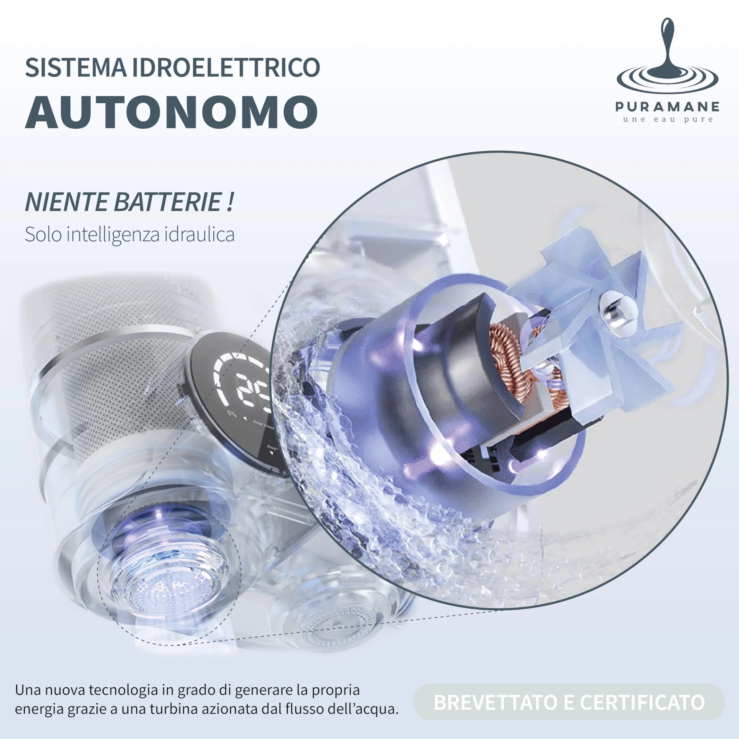 Filtro Acqua Rubinetto Cucina Purificatore Acqua Carbone Attivo UV Multi-Stadio Schermo LED Filtrazione Istantanea Anti Calcare Sistema + 1 Cartuccia