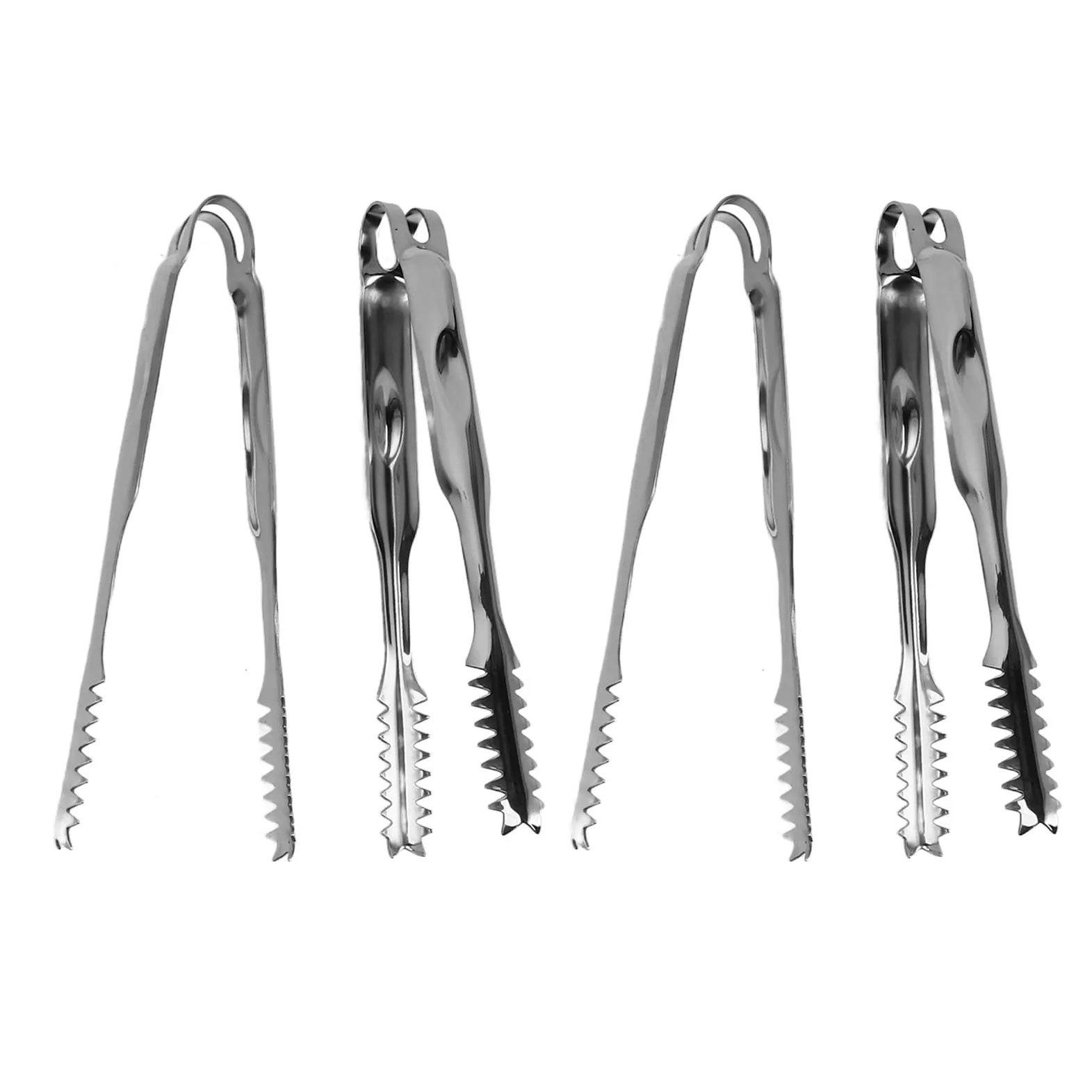 10 pezzi di pinze per ghiaccio in acciaio inox, pinze per alimenti da, griglia, barbecue e bar, pinze multiuso resistenti alla ruggine con presa salda, pinze in metallo faci (22,8 cm)