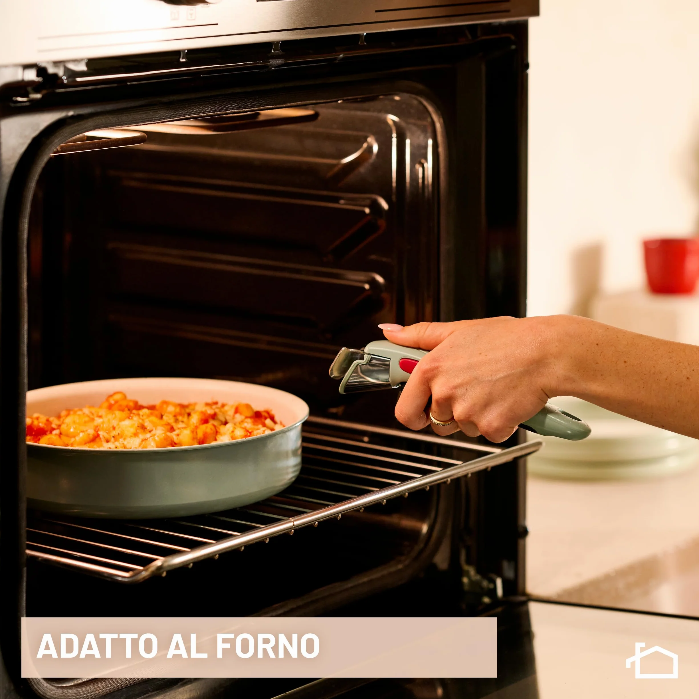 Lagostina Ingenio Pastel Set di Padelle Antiaderenti 4 Pezzi con Manico Rimovibile Compatibili Induzione Forno
