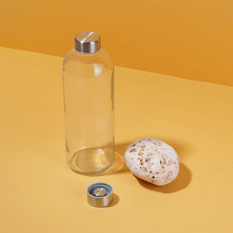 Bottiglie in Vetro Modello EOS 1 Litro Tappo a Vite Acciaio Inox Set 6