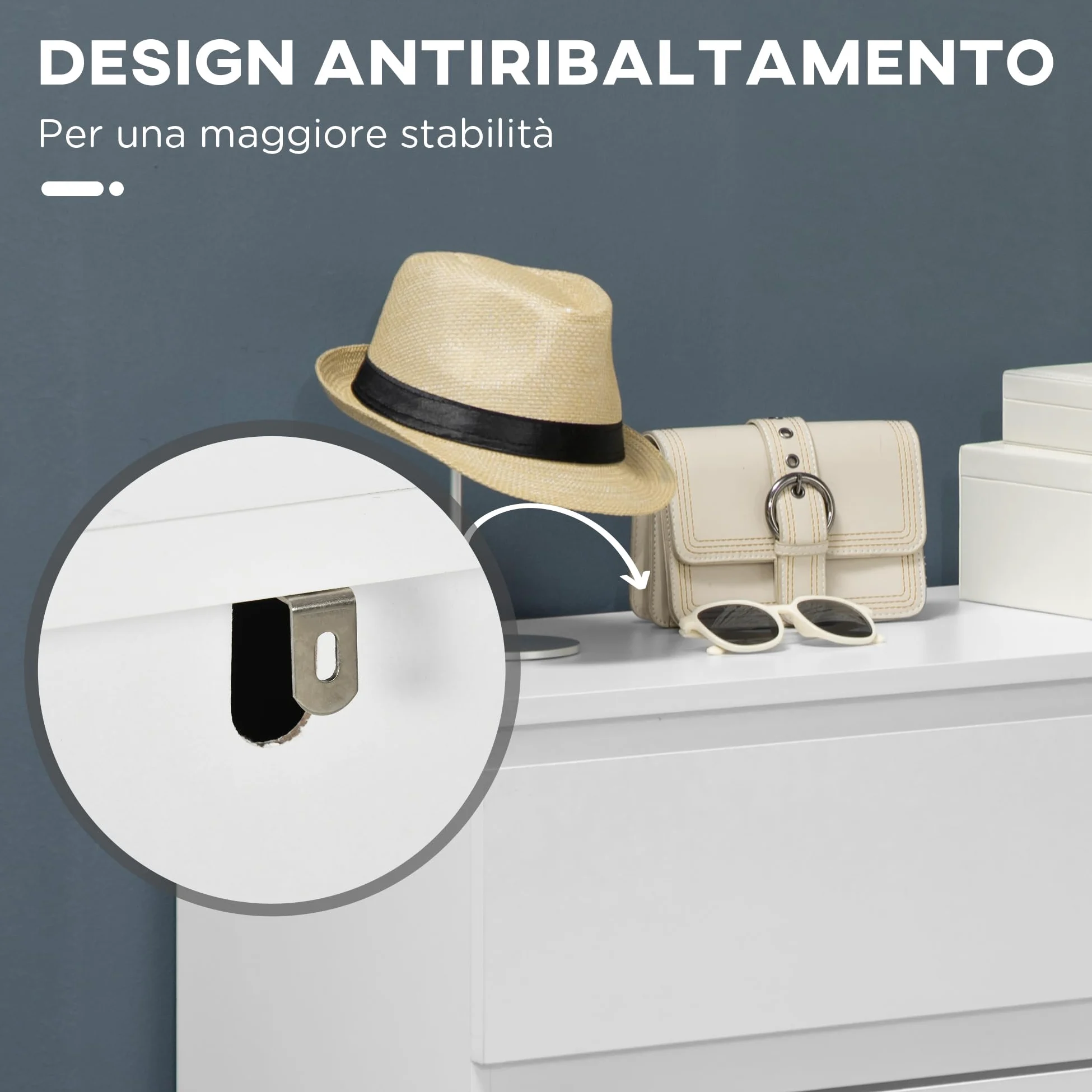 HOMCOM Cassettiera Camera da Letto 3 Cassetti, Como Camera da Letto in Legno Senza Maniglie, Cassettiera Salvaspazio per Ingresso, Soggiorno, Sala da Pranzo e Corridoio, 80x39x73 cm, Bianco