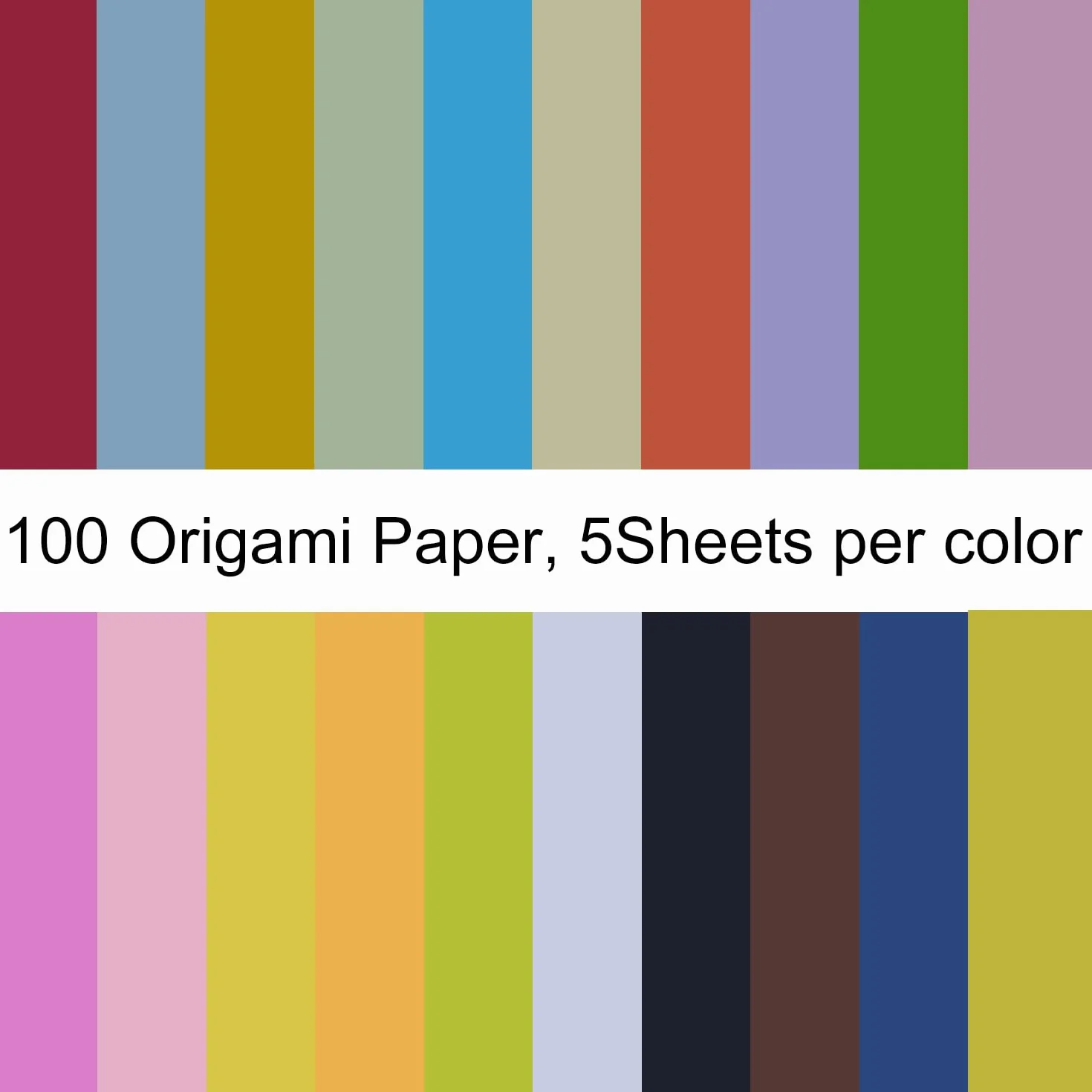 Carta Origami Colorata A4 20 Colori Vivaci Fronte-Retro 100PCS 297x210mm