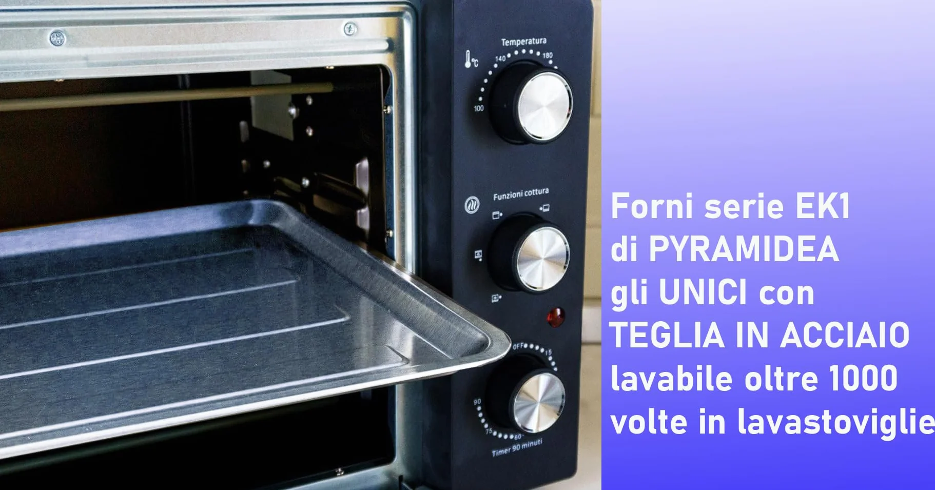 Forno Elettrico Ventilato 28 Litri 1500W Acciaio Inox Lavastoviglie Timer 90 min FOK2812