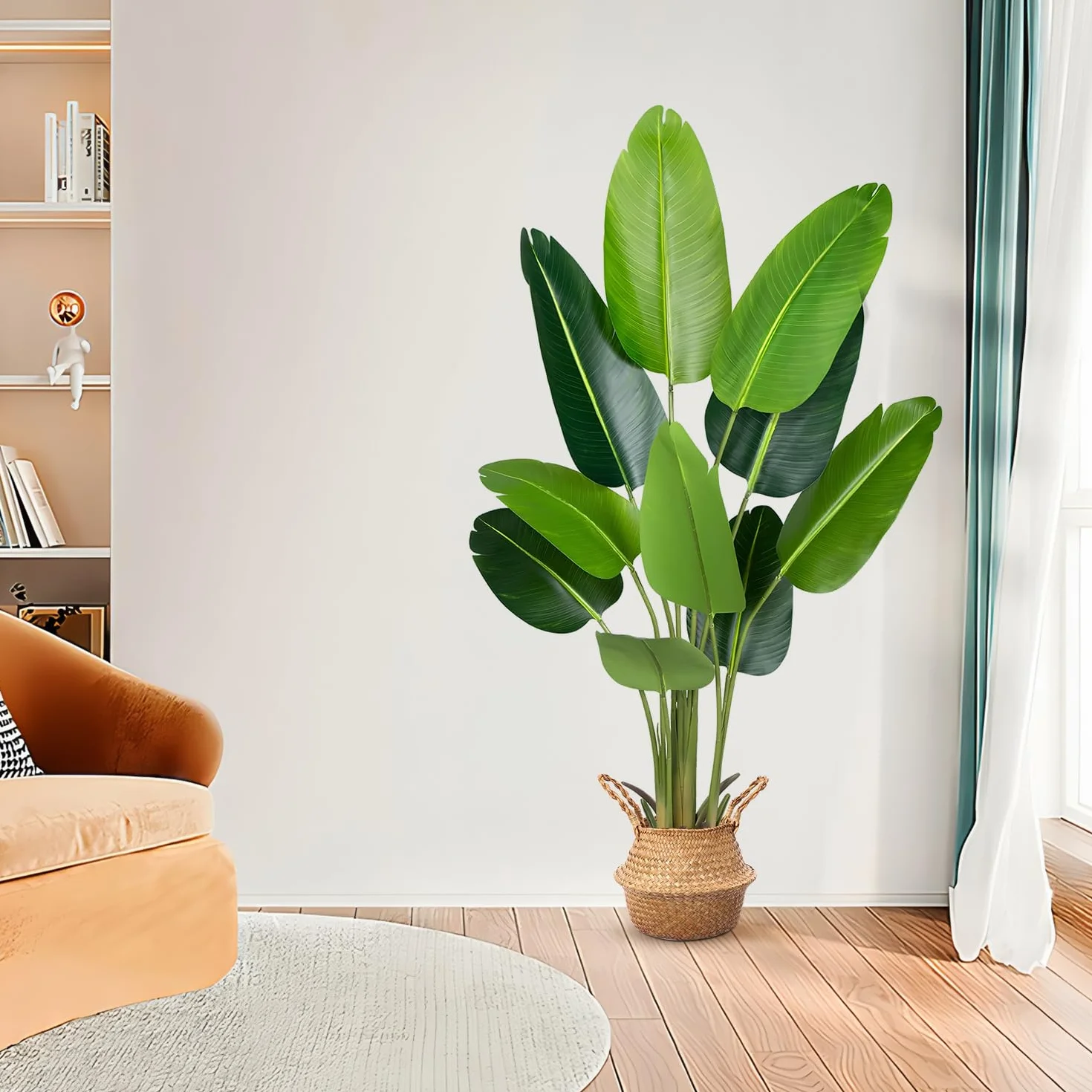 Pianta Artificiale Uccello del Paradiso 160 cm, Palma Tropicale Artificiale con 10 Foglie, Piante Artificiali in Vaso per Decorazione Interni Esterni, Soggiorno, Ufficio, Giardino, Regalo