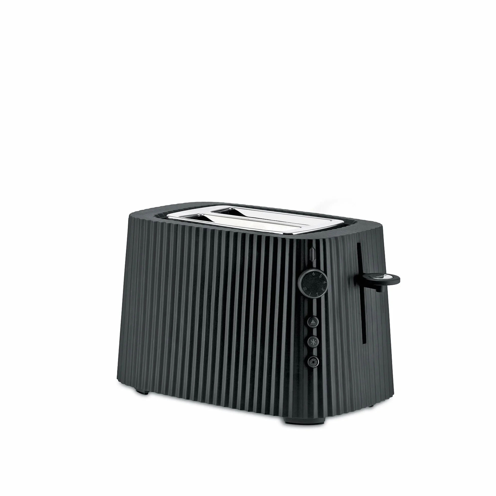 Alessi Plissé MDL08 B - Tostapane di Design, Sei Livelli di Doratura, in Resina Termoplastica, Spina Europea, 850 W, Nero