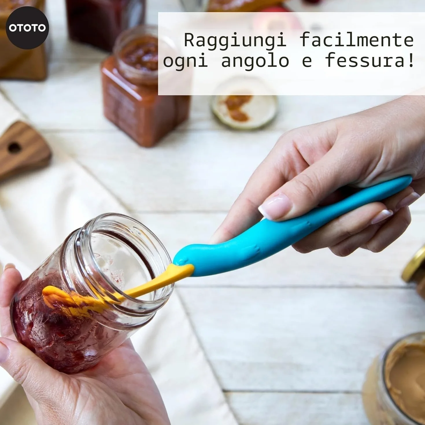 OTOTO Splatypus Spatola Silicone per Barattoli - Spatola Crepes Senza BPA, 100% Sicura per Alimenti