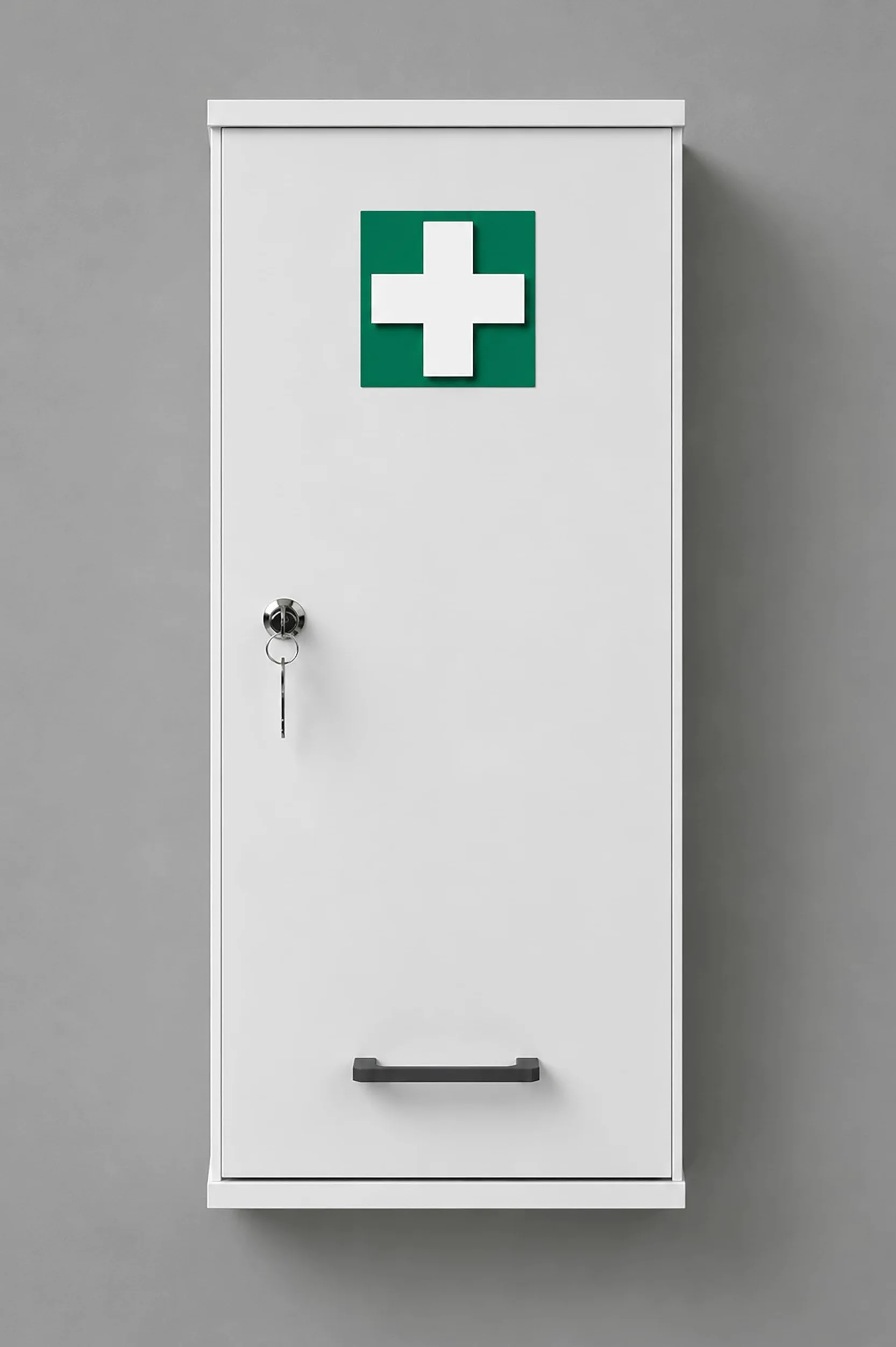 Schildmeyer Armadietto per medicinali Galeno bianco opaco, 1 anta | Selezione di 3 diversi adesivi da applicare sulla parte anteriore della porta