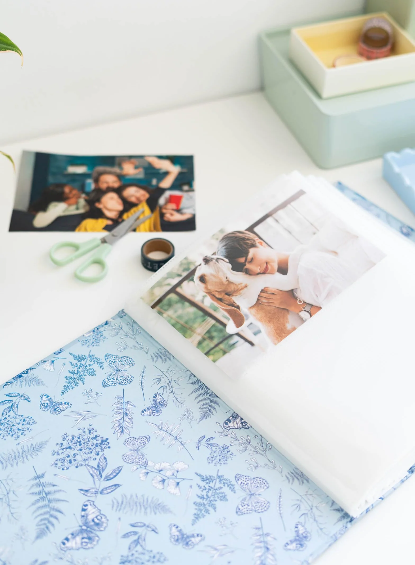 Grupo Erik Album Fotografico Blue Botany - Album Foto 13x20 cm con 304 Tasche Copertina Rigida e Compatibile con Foto 10x15, 13x18 o 13x19