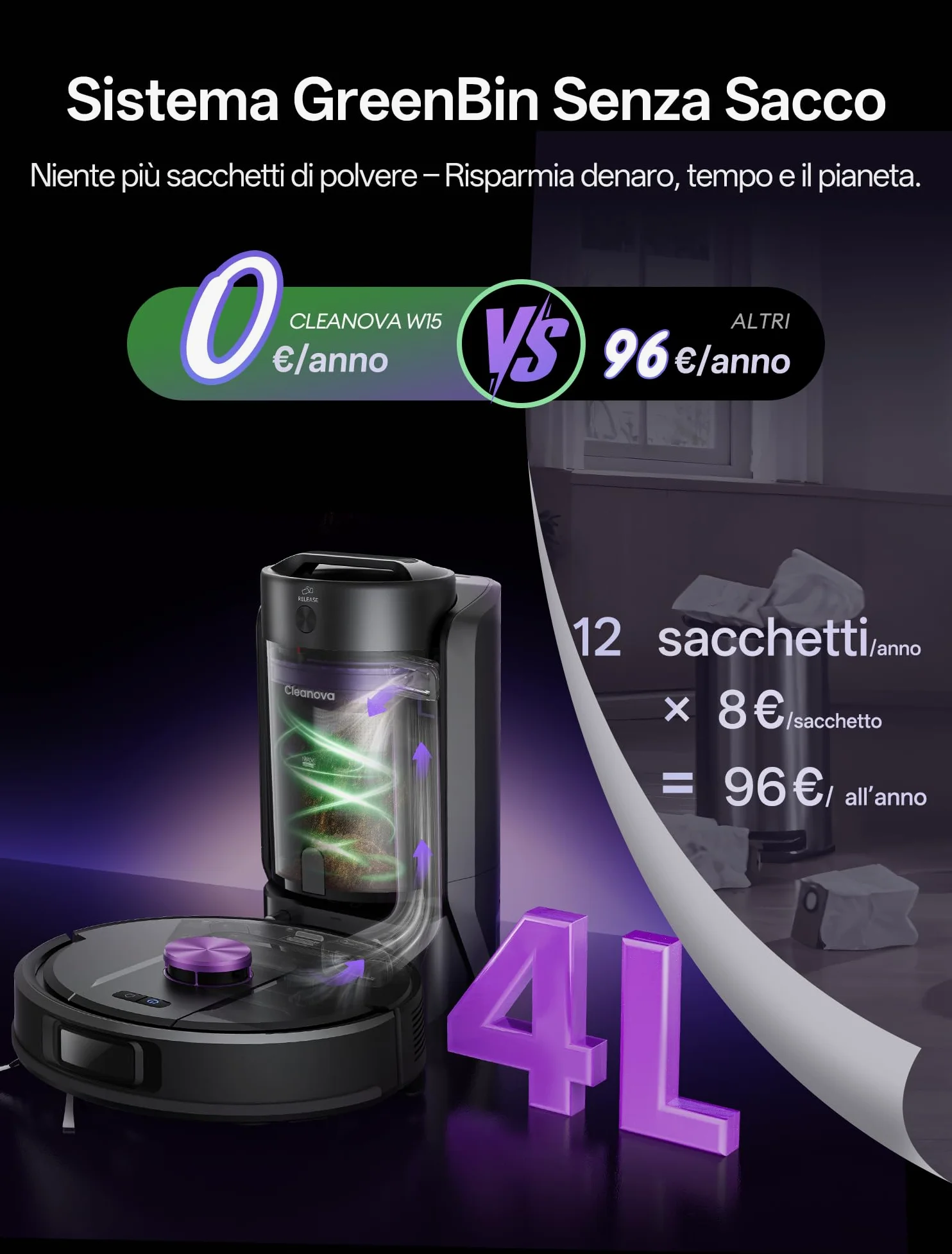 Vexilar W15 Robot Aspirapolvere Lavapavimenti con Mappatura 15000Pa,3 Ore Autonomia,Svuotamento Automatico,Senza Sacco,Aspirapolvere Robot Lavapavimenti Mappatura con Stazione per Tappeti/Pavimenti