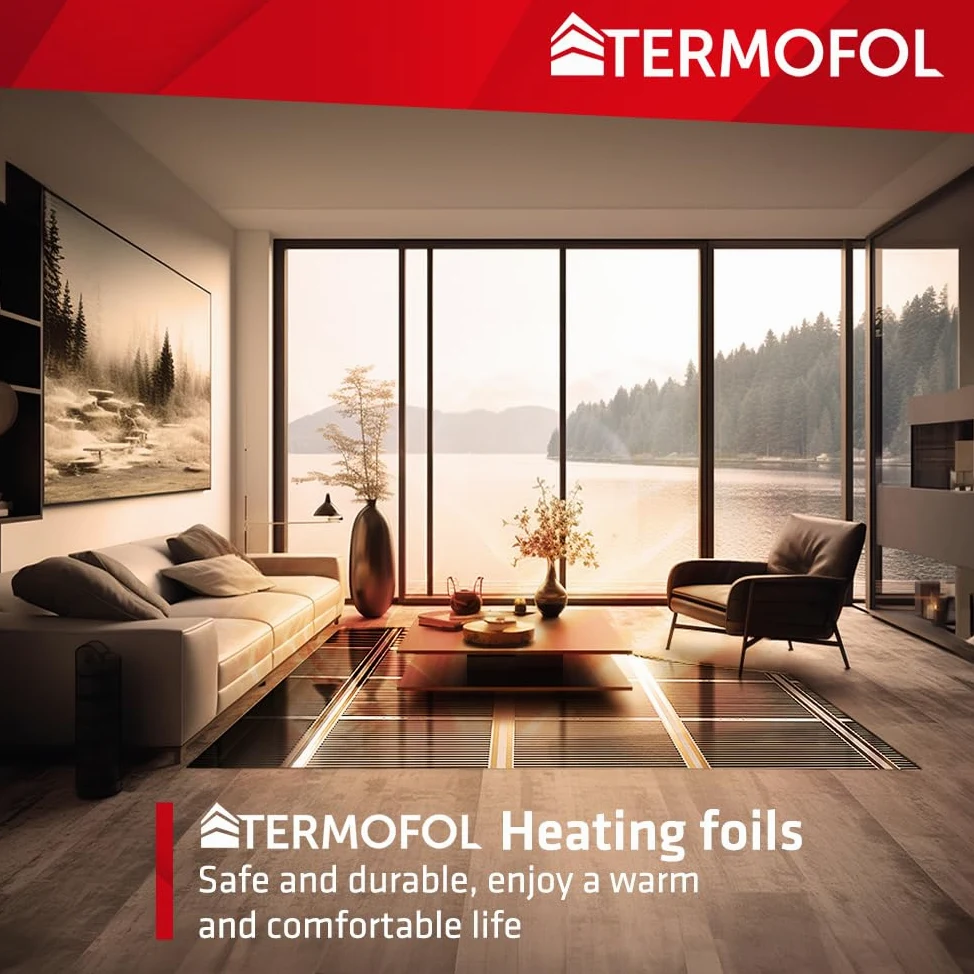 Termofol Riscaldamento Elettrico a Pavimento Set - Kit Riscaldamento con Termostato H2 Riscaldamento ausiliario Potenza 220W/m² - Superficie 1,5 m² Riscaldamento Elettrico a Pavimento