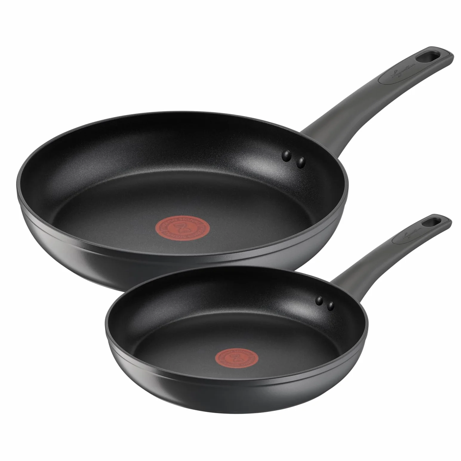 Lagostina Edera Set 2 Padelle Antiaderenti 24/28 cm Rivestimento Titanio Cottura senza Grassi Gas Thermo-signal