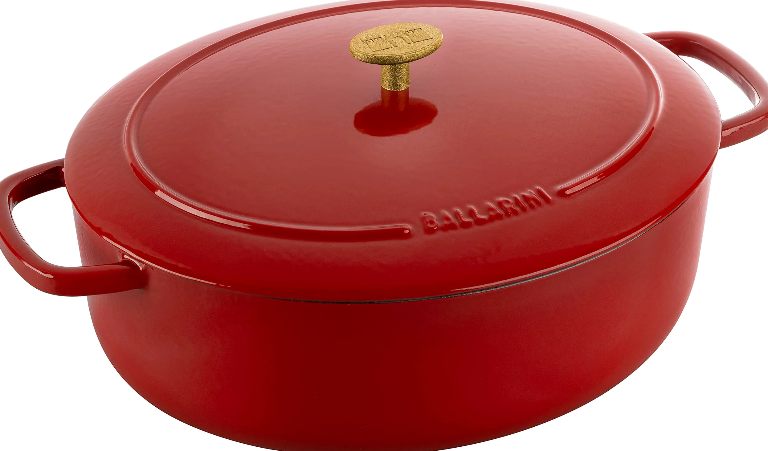 BALLARINI Bellamonte - Teglia ovale in ghisa smaltata, 33 cm, 6,5 l, colore: Rosso