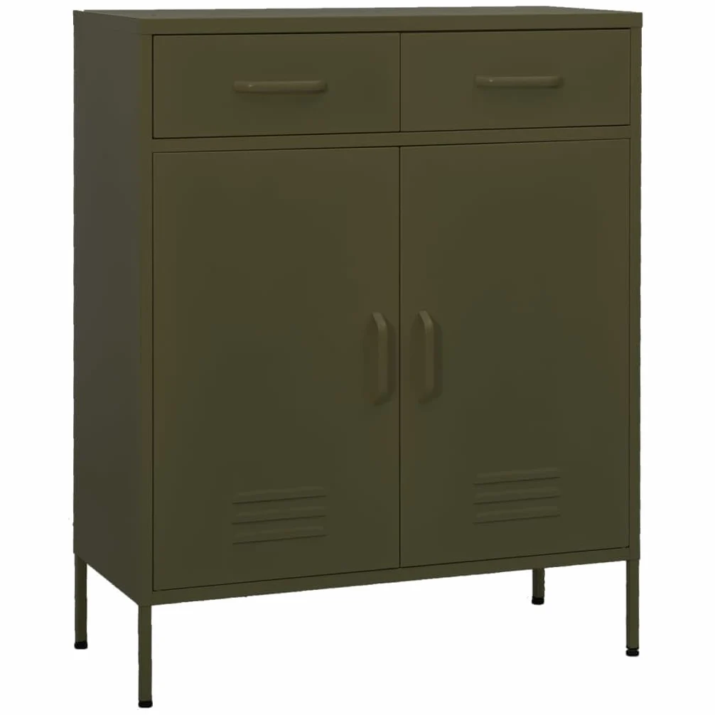 vidaXL Armadietto Verde Oliva 80x35x101,5 cm in Acciaio