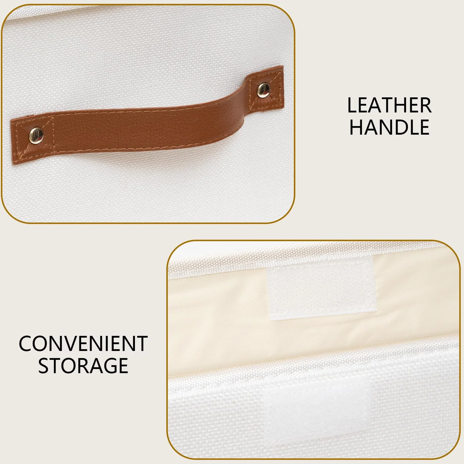 Yawinhe 3 Pezzi Scatole con Coperchio, Cestello Porta Abiti Pieghevole, 33x23x20cm, Bianco