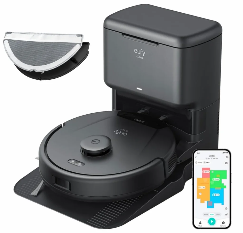 eufy L60 Robot Lavapavimenti e Aspirapolvere 5000 Pa Navigazione Laser iPath Ricondizionato