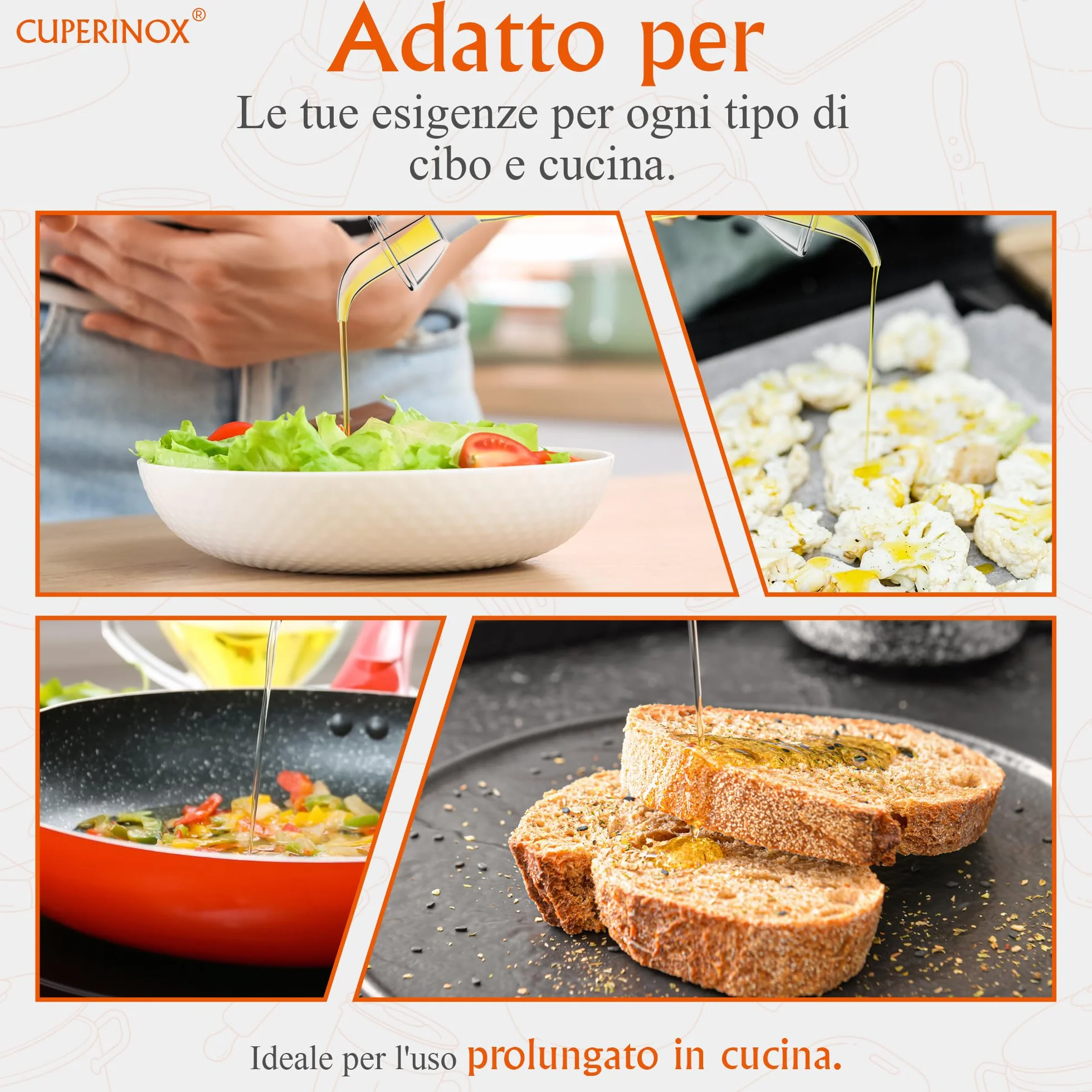 Oliera in Vetro Antigoccia per Olio d'Oliva 250 ml