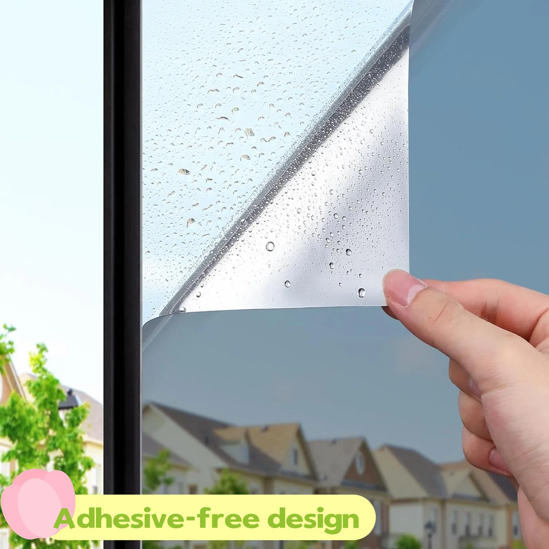 Pellicola Autoadesiva per Finestre 90 x 350 cm Pellicola Adesiva per Vetri Finestre Opaca, Decorativa, Protezione Della Privacy per Vetri Può Essere, Grigio