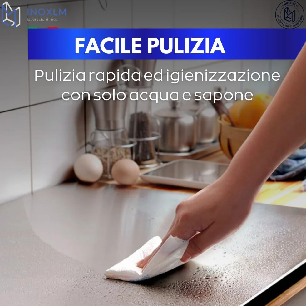 INOXLM Spianatoia in Acciaio Inox 40x50 Piega 2 cm