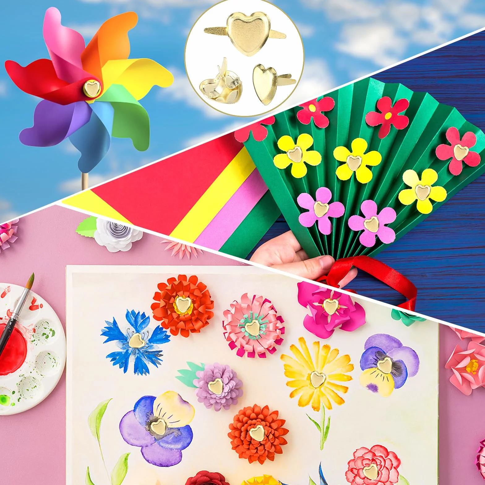 Mini mollette a forma di cuore in metallo, per scrapbooking, fai da te, 100 pezzi