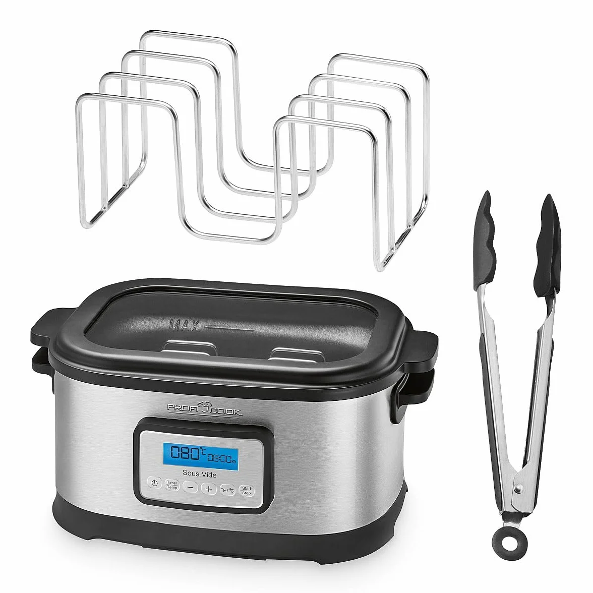 ProfiCook PC-SV 1112 Sous Vide 8,5L con timer 72 ore, slow cooker, yogurtiera, funzione keep warm