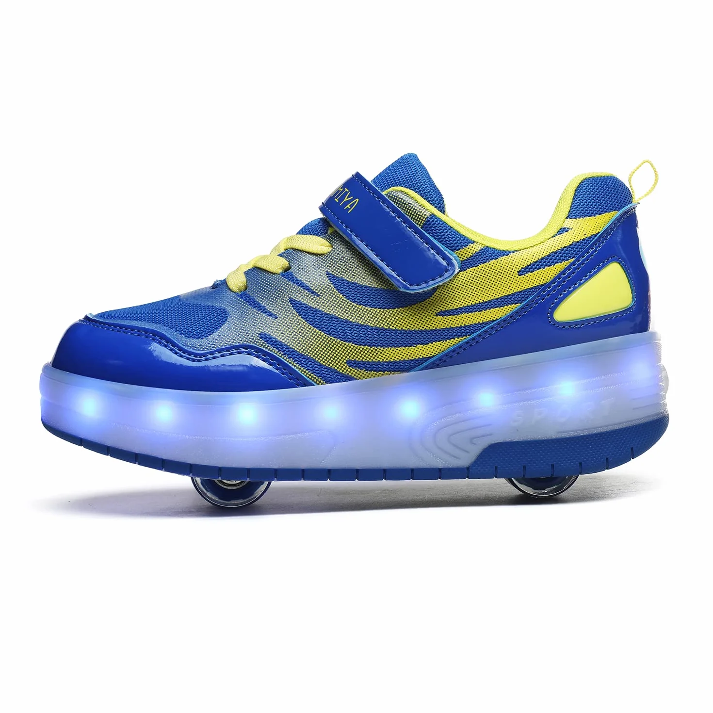 Pattini a Rotelle con Luci LED per Bambini, Scarpe Sportive con Ruote Luminose, Pattini in Linea con Ruota Posteriore Retrattile per Ragazze e Ragazzi