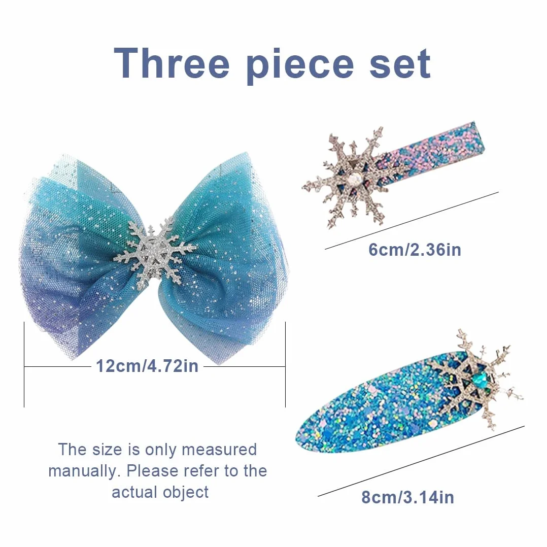 Fermagli per capelli bambini set fiocchi di neve regalo compleanno ragazze cartoni animati