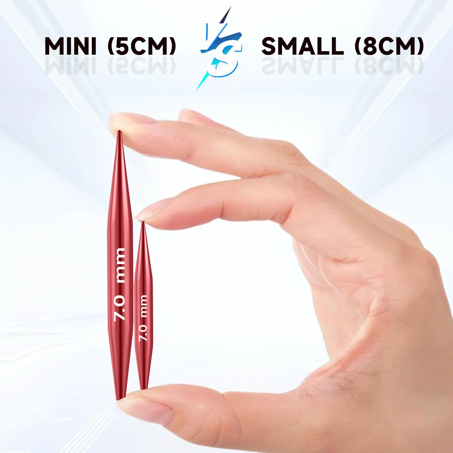 Set di ferri circolari corti intercambiabili, 5 cm, mini ferri da maglia intercambiabili con borsa e accessori, 12 aghi da 3 a 8 mm di diametro, 4 cordoncini da 15-55 cm, set di uncinetti in