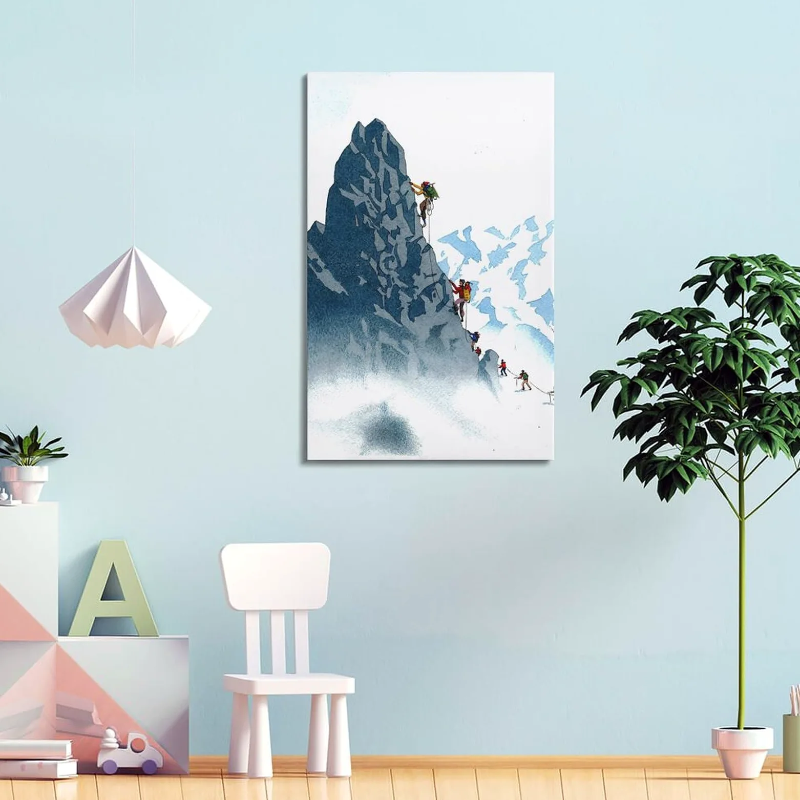 ZSLYMX Poster sportivo su tela, motivo: squadra di arrampicata su roccia, poster decorativo da parete su tela, poster decorativo moderno per camera da letto, per camera da letto, 50 x 75 cm