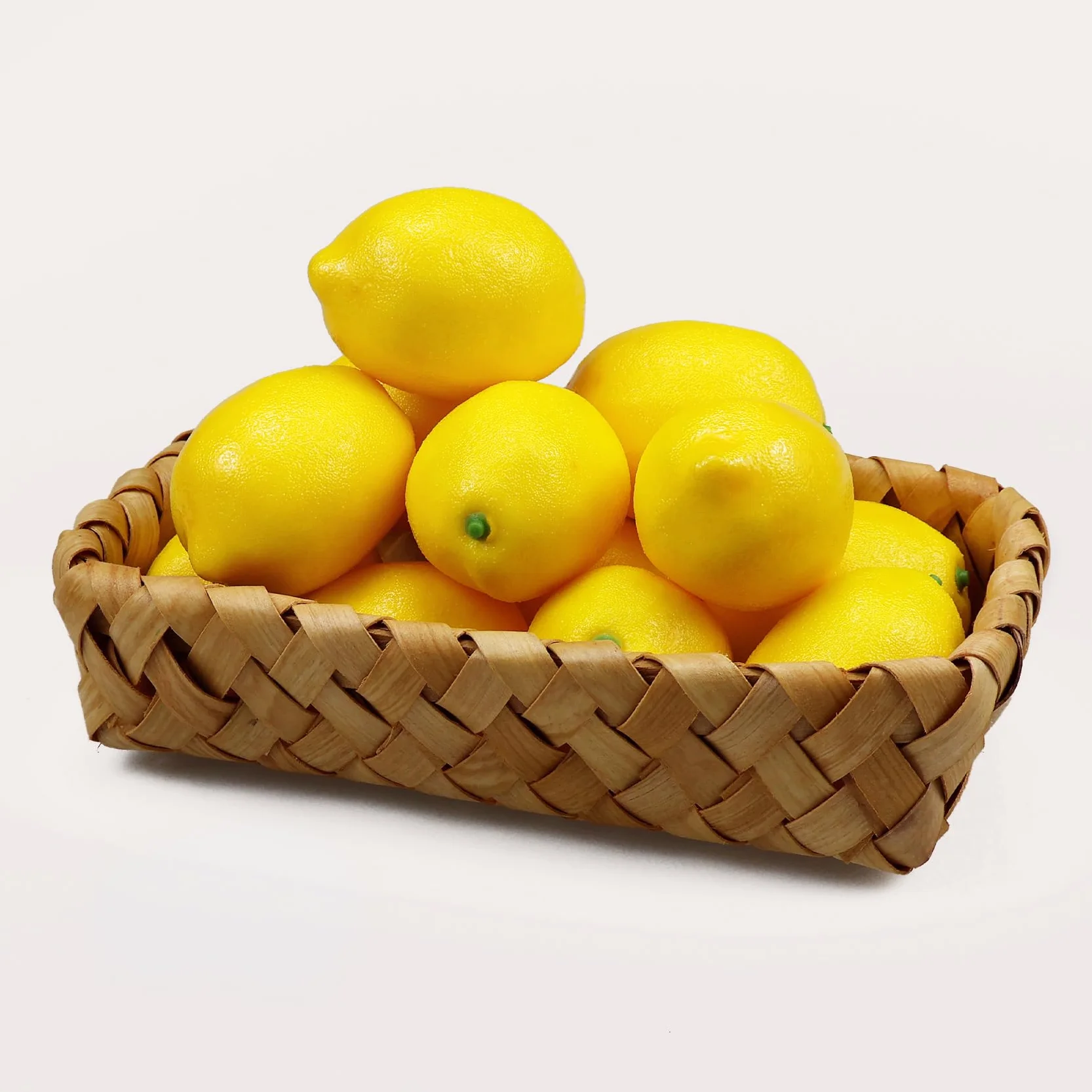 Limoni Artificiali Gialli 2.9" X2, Finti Limoni per Decorazione Casa Festa Cucina Natale