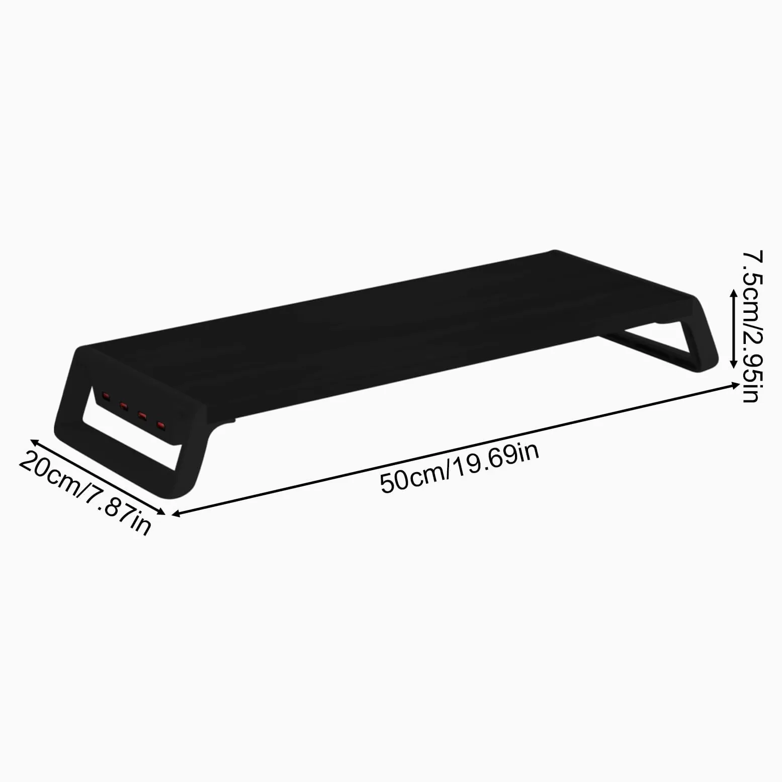 Supporto per monitor in legno con hub USB, scrivania da ufficio con 4 porte USB, perfetto per casa, scuola, appartamento e dormitorio, supporto ergonomico per monitor PC