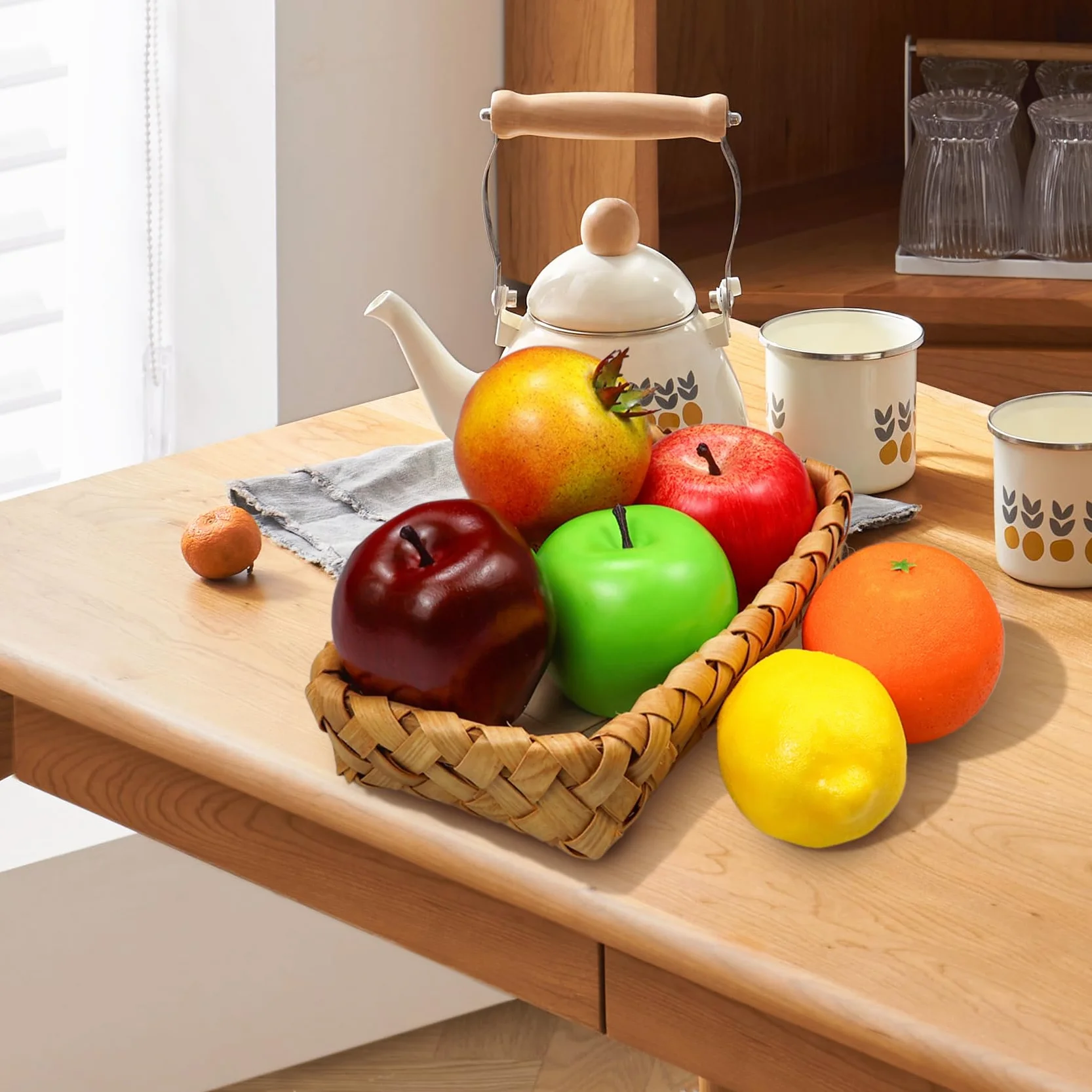 Frutti Finti Decorazione Frutta Artificiale Cucina Ciotola Realistica 6 Pezzi Set