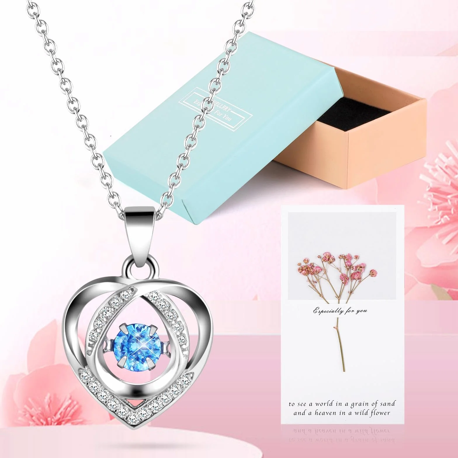 ADDWel Rosa Stabilizzata Eterna con Collana e Orsetto di Rose, Idee Regalo Compleanno per Donna Mamma Fidanzata Moglie